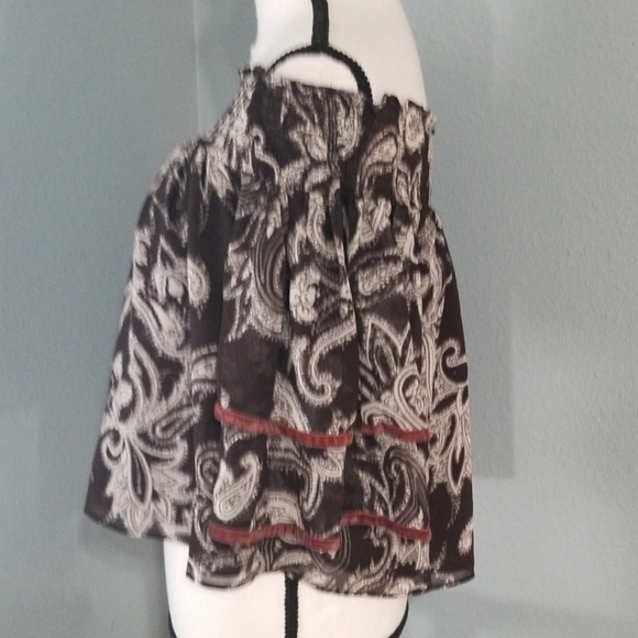 LOFT Belle Sleeve Black Paisley Blouse - Picture 3 of 8